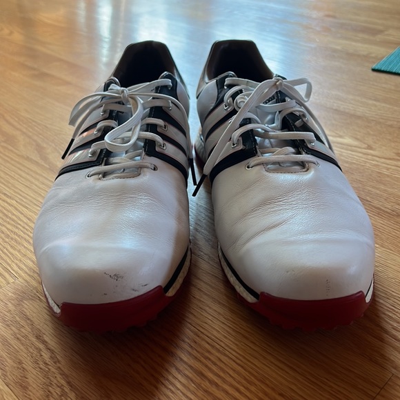 ADIDAS BOOST GOLF SHOES SPIKELESS WHITE BLACK SIZE 15 - Picture 2 of 5